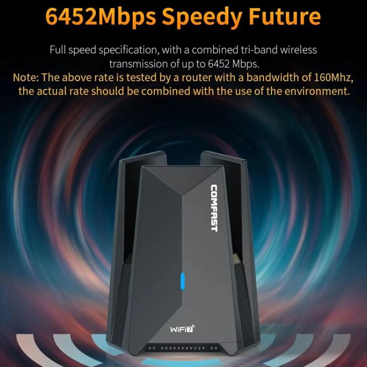 COMFAST CF-987BE Tri-band 6500Mbps WiFi7 USB 3.0 Wireless Network Adapter, CF-987BE COMFAST CF-987BE Tri-band 6500Mbps WiFi7 USB 3.0 Wireless Network Adapter, CF-987BE